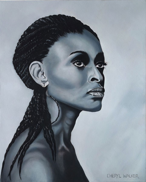 African Elegance - African Elegance.     I have changed the initial painting with a new oil on canvas - this time giving this beautiful lady the African dread-locks.     This giving here a more ethnic look.SOLD