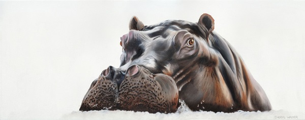 Henrietta Hippo - Hippo - beautiful but extremely dangerous! Painted from Photo courtesy of B Bromfield.SOLD