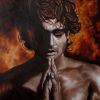 Prayer - Portraying a man in prayer amid worldly turmoil - finding serenity and absolute Peace.A painting of strength and humbleness.SOLD